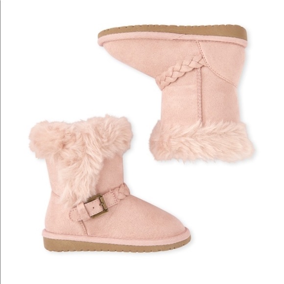 Children’s Place Blush Pink Faux Suede Boots Sz 2 - Picture 2 of 8